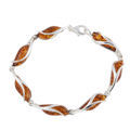 Sterling Silver Honey Baltic Amber Bracelet "Elena", Amber Jewelry Collection