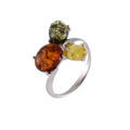 Sterling Silver and Baltic MultiColored Amber Ring "Kayla"