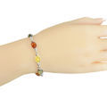 Sterling Silver Multicolored Baltic Amber Bracelet "Agnes", Amber Jewelry Collection