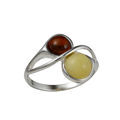 Sterling Silver and Baltic Honey and Butterscotch Amber Ring