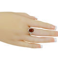 Sterling Silver and Baltic Honey Amber Oval Ring "Ana"