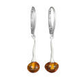 Sterling Silver and Baltic Honey Amber Leverback Earrings