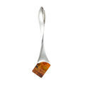 Sterling Silver and Baltic Honey Amber Cube Pendant