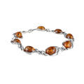 Sterling Silver Honey Baltic Amber Bracelet "Willow", Amber Jewelry Collection