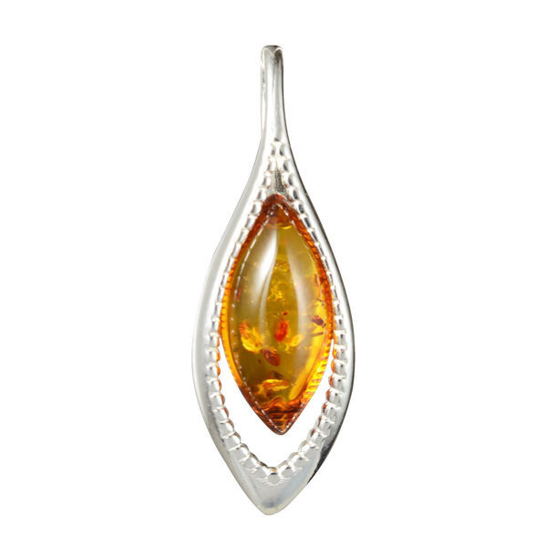 Sterling Silver and Baltic Honey Amber Pendant