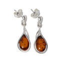 Sterling Silver and Baltic Honey Amber Post Back Earrings "Alessia"