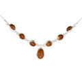 Sterling Silver and Baltic Honey Amber Necklace "Diane"