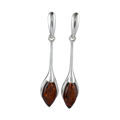 Sterling Silver Baltic Honey Amber Post Back Earrings "Ambie"