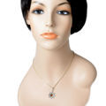 Sterling Silver and Baltic Amber Pendant "Snowflake"