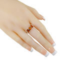 Amber Jewelry - Sterling Silver and Baltic Honey Amber Ring "Alma"