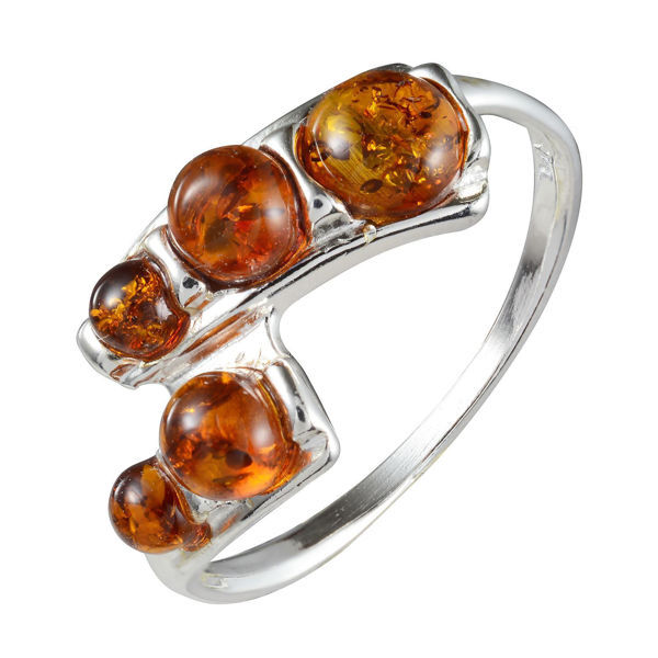 Sterling Silver and Baltic Honey  Amber Ring "Aria"