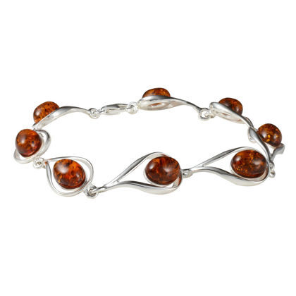 Sterling Silver Honey Baltic Amber Bracelet "Adriana"