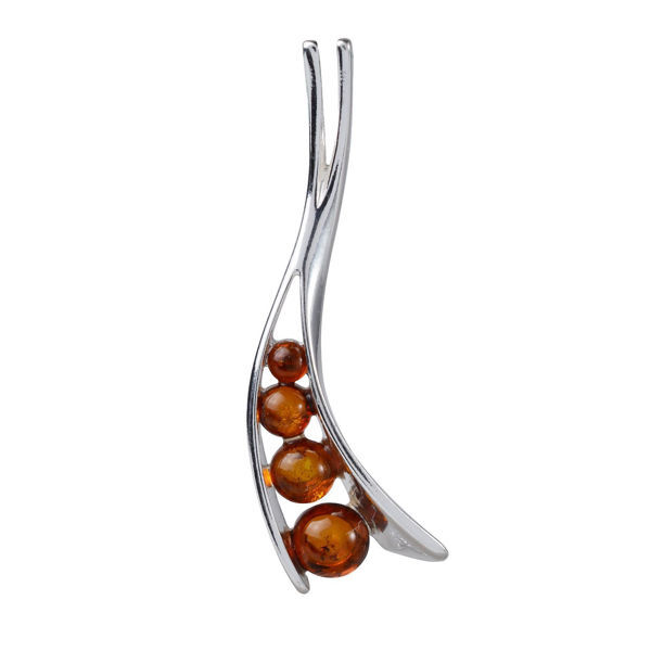 Sterling Silver and Baltic Amber Pendant "Gabriela"