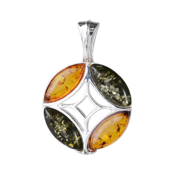 Amber Jewelry - Sterling Silver and Baltic Amber Pendant "Aileen"