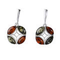 Sterling Silver and Baltic Amber Stud Earrings "Aileen"