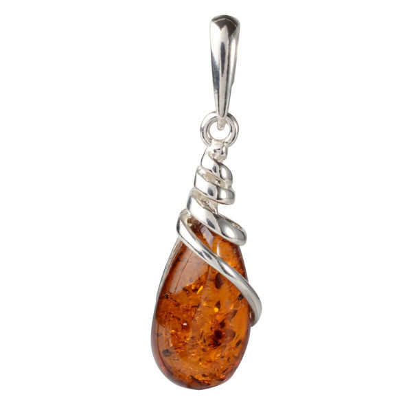 Sterling Silver and Baltic Amber Pendant "Eleanor"