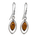 Sterling Silver and Baltic Honey Amber Earrings "Patricia"