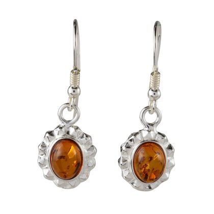 Sterling Silver and Baltic Honey Amber Earrings "Linda"