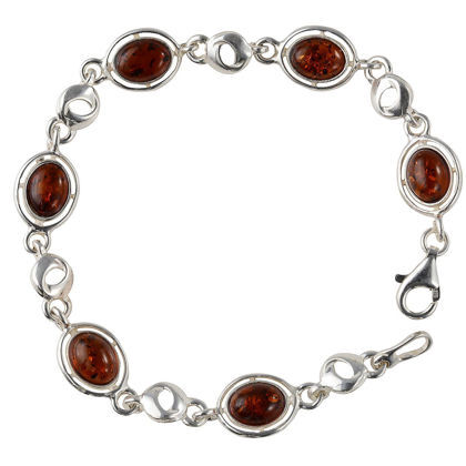 Sterling Silver Honey Baltic Amber Bracelet "Alison", Amber Jewelry Collection