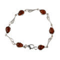 Sterling Silver Honey Baltic Amber  Bracelet Tulip , Amber Jewelry Collection