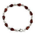 Sterling Silver Honey Pear Shaped Baltic  Amber Bracelet "Gladie", Amber Jewelry Collection