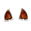 Sterling Silver and Baltic Honey Amber Stud Earrings "Hailee"