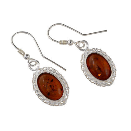 Sterling Silver and Baltic Honey  Amber Earrings "Cecilie"