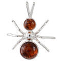 Sterling Silver and Baltic Honey Amber Ant Pendant