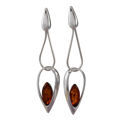 Sterling Silver and Baltic Honey Amber Post Back Earrings "Artemis"