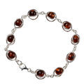 Sterling Silver and Baltic Honey Amber Bracelet "Sun"
