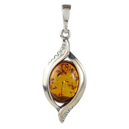Sterling Silver and Baltic  Honey  Amber Pendant "Freya"