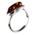 Sterling Silver and Baltic Honey Amber Ring "Claire"