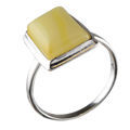 Sterling Silver Baltic Butterscotch Rectangle Amber Ring; size 11.5