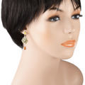 Sterling Silver Multicolored Baltic Amber Post Back  Six Petal Flower Earrings