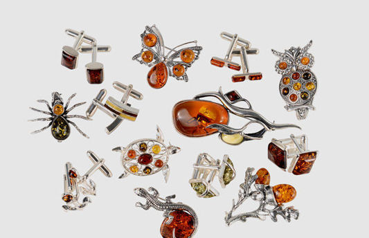 Amber Cufflinks and Brooches