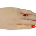 Sterling Silver and Baltic Honey Amber Adjustable Ring