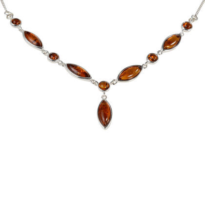 Sterling Silver and Baltic Honey Amber Necklace "Nellie"