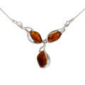 Sterling Silver and Baltic Honey Amber Necklace  "Elsie"