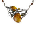 Sterling Silver and Baltic Multicolored Amber Necklace "Aifee"