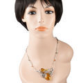 Sterling Silver and Baltic Multicolored Amber Necklace "Aifee"