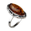 Sterling Silver and Baltic Honey Amber Ring "Devee"