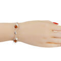 Sterling Silver and Honey Leaf Baltic  Amber  Bracelet, Amber Jewelry Collection