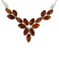 Sterling Silver and Baltic Honey Amber Necklace "Annabelle"