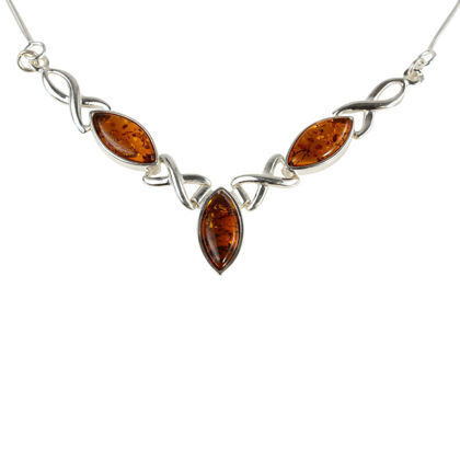 Sterling Silver and Baltic Honey Amber Necklace "Iryssa"