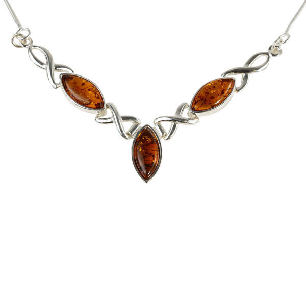 Sterling Silver and Baltic Honey Amber Necklace "Iryssa"