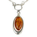 Sterling Silver and Baltic Honey Amber Necklace "Demi"
