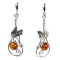 Sterling Silver and Baltic Amber Post Back Honey Earrings "Africk"