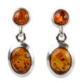 Sterling Silver and Baltic Honey Amber Earrings "Kendall"