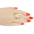 Sterling Silver Baltic Butterscotch Rectangle Amber Ring; size 11.5