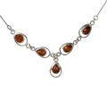 Sterling Silver and Baltic Honey Amber Necklace "Lina"